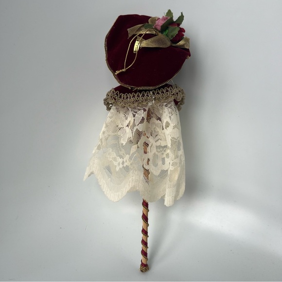 Vintage Kurt S Adler KSA Victorian Porcelain Doll Christmas Ornament Burgundy - Picture 4 of 16